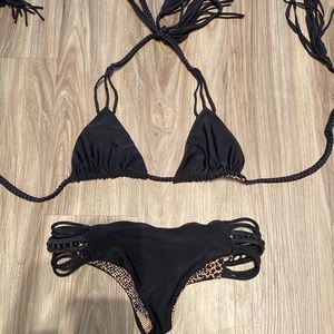 Acacia black cutout bikini